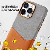 Double Leather Microfiber Flocked Magnetic Phone Case For iPhone
