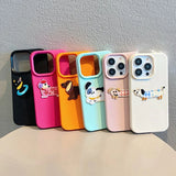 Korean Cute 3D Cartoon Embroidery Dog Phone Case For iPhone