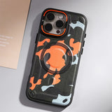 Camouflage Magnetic Lens invisible bracket Case for iPhone