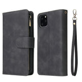 Premium Leather Wallet  Zipper Wallet Card Slots Magnetic Flip Case For iPhone