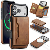 2 in 1 Magnetic Leather Wallet Case for iPhone