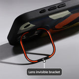 Camouflage Magnetic Lens invisible bracket Case for iPhone