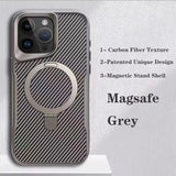 Luxury Carbon Fiber Magnetic Aluminum Alloy Bracket Case For iPhone