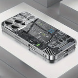 Creative Circuit Board Design Tempered Glass Electroplated Case For iPhone