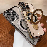 Plating Frameless Magnetic Bracket Case for iPhone