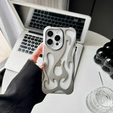 Fashion Matte 3D Hollowed Flame Phone Case For iphone
