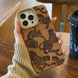 Vivid Leopard Pattern Bonded Leather Phone Case For iPhone