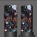 Brilliant Crystal Pattern Tempered Glass Case For iPhone