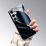 Modern blue streamlined-pattern protective case For Samsung