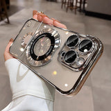 Plating Frameless Magnetic Bracket Case for iPhone