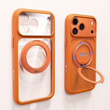 Magnetic 360°Rotation Stand Ring Holder Orange Case For iphone