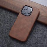 Retro Crazy Horse Leather Magnetic Case For iPhone
