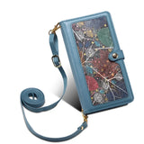 Crossbody Zipper Wallet Card Holder Lanyard Leather Case for Samsung