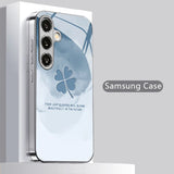 Elegant Abalone Leaf Pattern Glass Protective Cover For Samsung