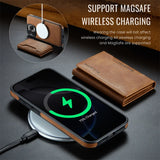 2 in 1 Magnetic Leather Wallet Case for iPhone