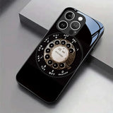 Retro Rotating Dial Pattern Tempered Glass Case For iPhone