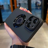 Luxury Frosted Solid Color Magnetic Camera Protection Case For iPhone