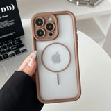 Luxury Frosted Transparent Magnetic Case For iPhone