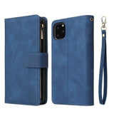 Premium Leather Wallet  Zipper Wallet Card Slots Magnetic Flip Case For iPhone