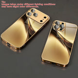Luxury Gold Streamlined Abstract Metallic Paint Glass Case For iPhone