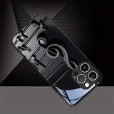 Black Music Symbol Pattern Tempered Glass Black Case For iPhone