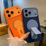 Luxury Fold Stand Holder Magnetic Matte Case for iPhone