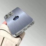 Plating Silver “silver apple ” Toughened Glass Design Case For iPhone