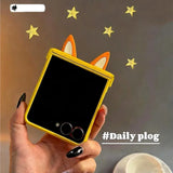 Cute Fox ears Cover Hinge Protection Case for Samsung Z Flip