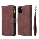 Premium Leather Wallet  Zipper Wallet Card Slots Magnetic Flip Case For iPhone