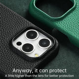 Cowhide Lychee Leather Magnetic Case for iPhone