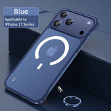 Ultra Thin Frameless Magnetic Soft Case For iPhone With Ring Strap