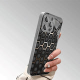 Minimalist Textured Honeycomb Pattern Glass Electroplated Phone Case For iPhone