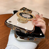 Plating Frameless Magnetic Bracket Case for iPhone
