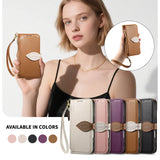 Zipper Leather Wallet Flip Case For for iPhone