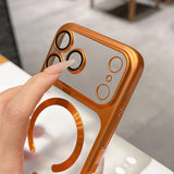 Magnetic Matte Translucent Plating Hard PC  Case For iPhone