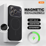 Big Window Magnetic Liquid Silicone Case for iPhone
