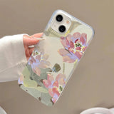 Translucent Slim Silky Skin Matte Flowers Phone Case For iPhone
