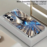 Blue Silver Fluid Drop Electroplated Silver Case For Samsung Galaxy S26