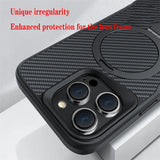 Luxury Carbon Fiber Magnetic Aluminum Alloy Bracket Case For iPhone