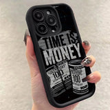 Time is Money Printed Soft Case For iPhone