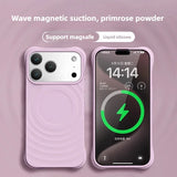 High Quality Magnetic Solid Color Liquid Silicone Wave Pattern Case For IPhone