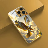 Cool Golden Eagle Pattern Gold Metallic Paint Phone Case For iPhone