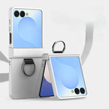 Skin Feel Hard Phone with Ring Hinge Protective Case for Samsung Galaxy Z Flip