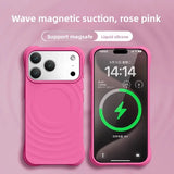 High Quality Magnetic Solid Color Liquid Silicone Wave Pattern Case For IPhone