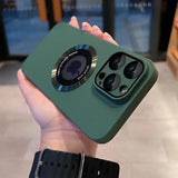 Luxury Frosted Solid Color Magnetic Camera Protection Case For iPhone