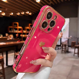 Plating Heart Laser Aurora Matte Case For iPhone