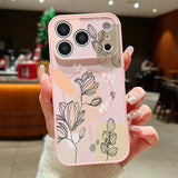 White Magnolia Flower Pattern Magnetic Case For iPhone