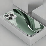 Gradient Minimalist Curve Electroplated Phone Case For iPhone