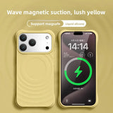 High Quality Magnetic Solid Color Liquid Silicone Wave Pattern Case For IPhone