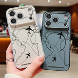 Airplane Route Pattern Magnetic Phone Case For iPhone